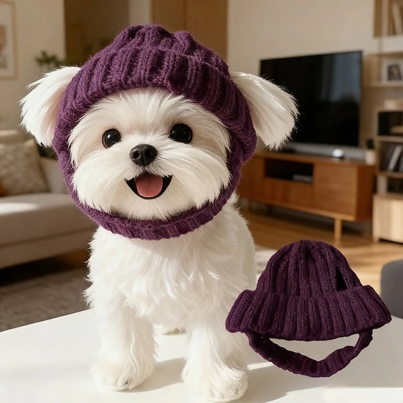 🔥 BUY 2 GET 1 FREE - 🐾Red Wool Knit Dog Beanie with Ear Flaps – Warm Winter Hat - Image 10