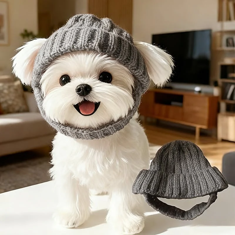 🔥 BUY 2 GET 1 FREE - 🐾Red Wool Knit Dog Beanie with Ear Flaps – Warm Winter Hat - Image 11