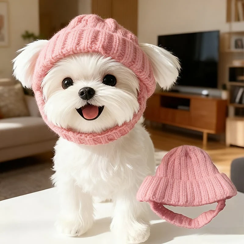 🔥 BUY 2 GET 1 FREE - 🐾Red Wool Knit Dog Beanie with Ear Flaps – Warm Winter Hat - Image 7
