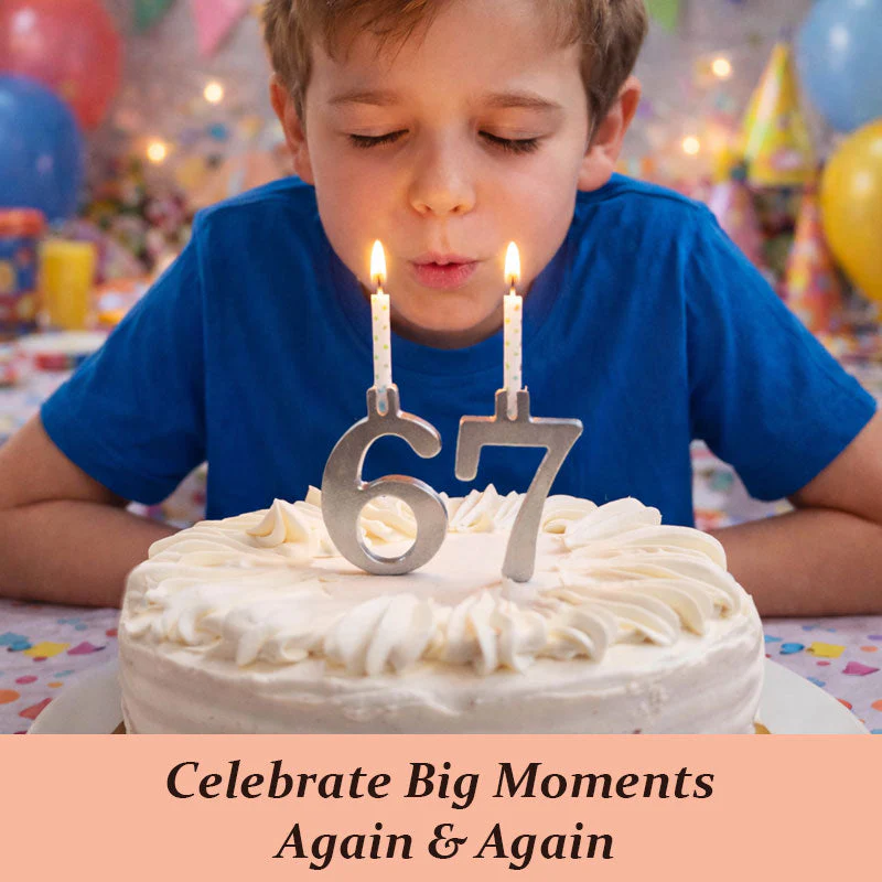 Reusable Number Birthday Candle Holder Set - Image 2