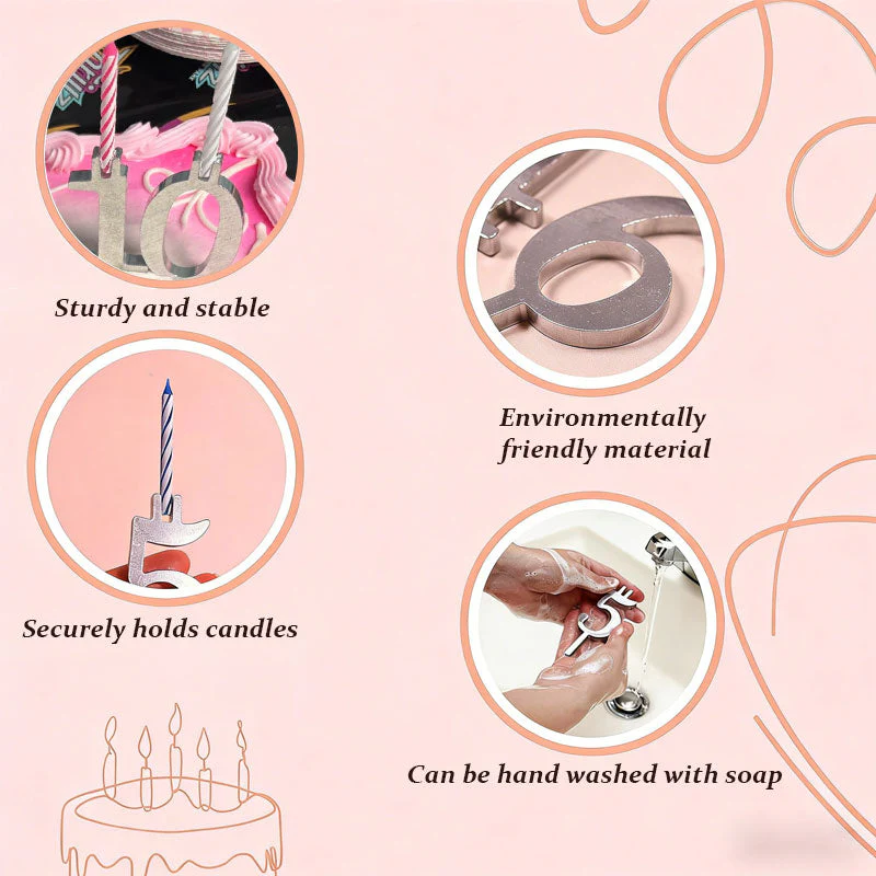 Reusable Number Birthday Candle Holder Set - Image 6