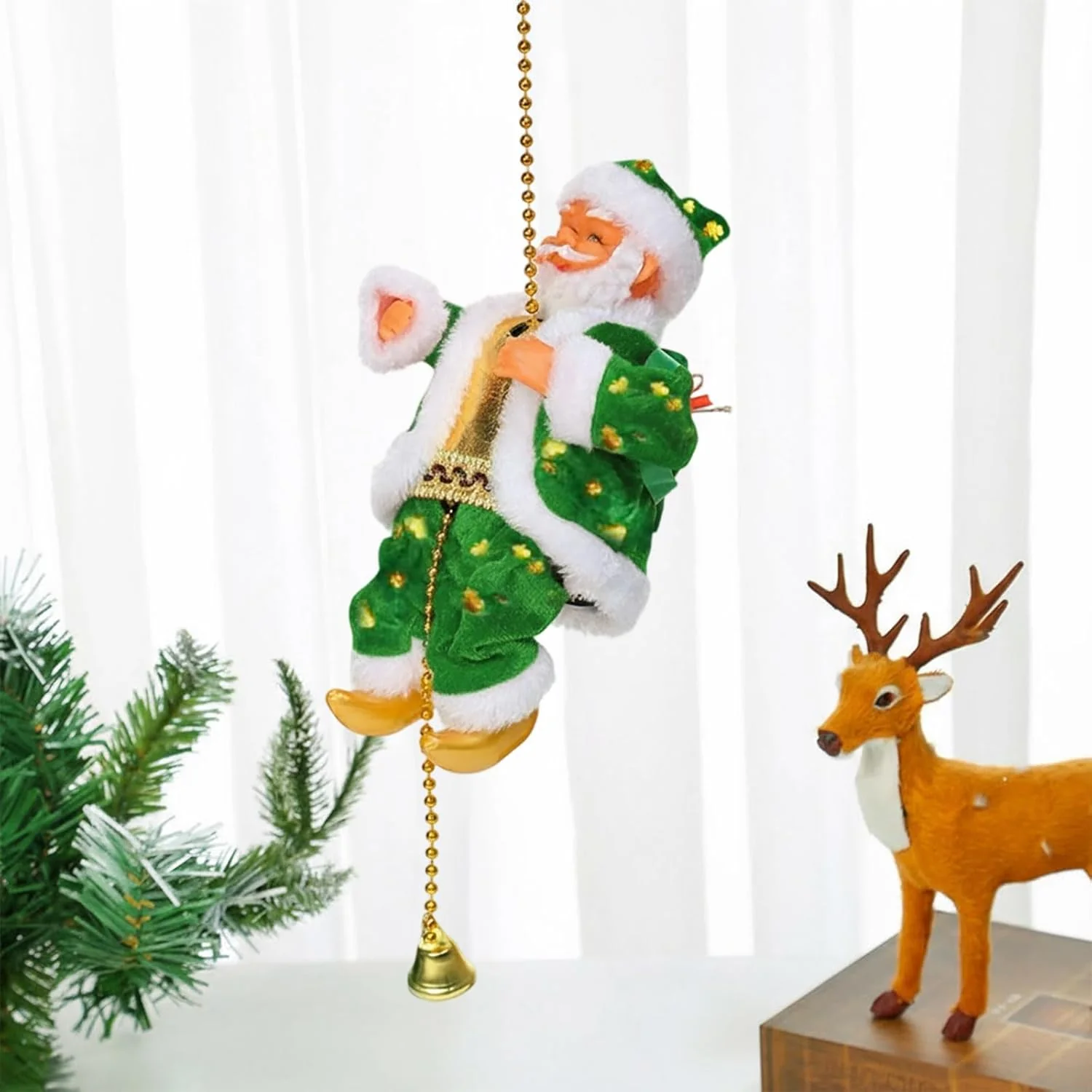 Santa Claus Up-and-Down Climbing Christmas Decor – Moving Holiday Ornament - Image 10