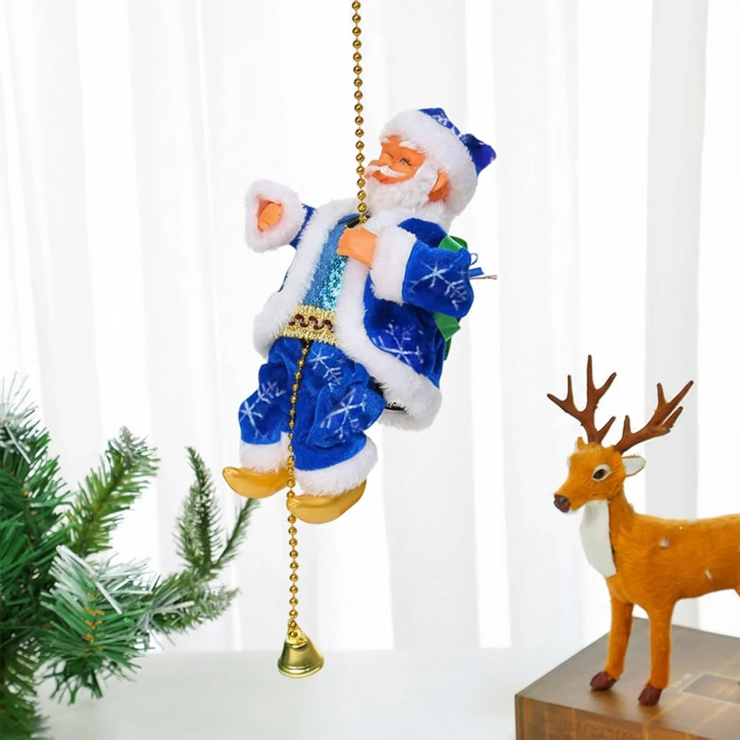 Santa Claus Up-and-Down Climbing Christmas Decor – Moving Holiday Ornament - Image 11