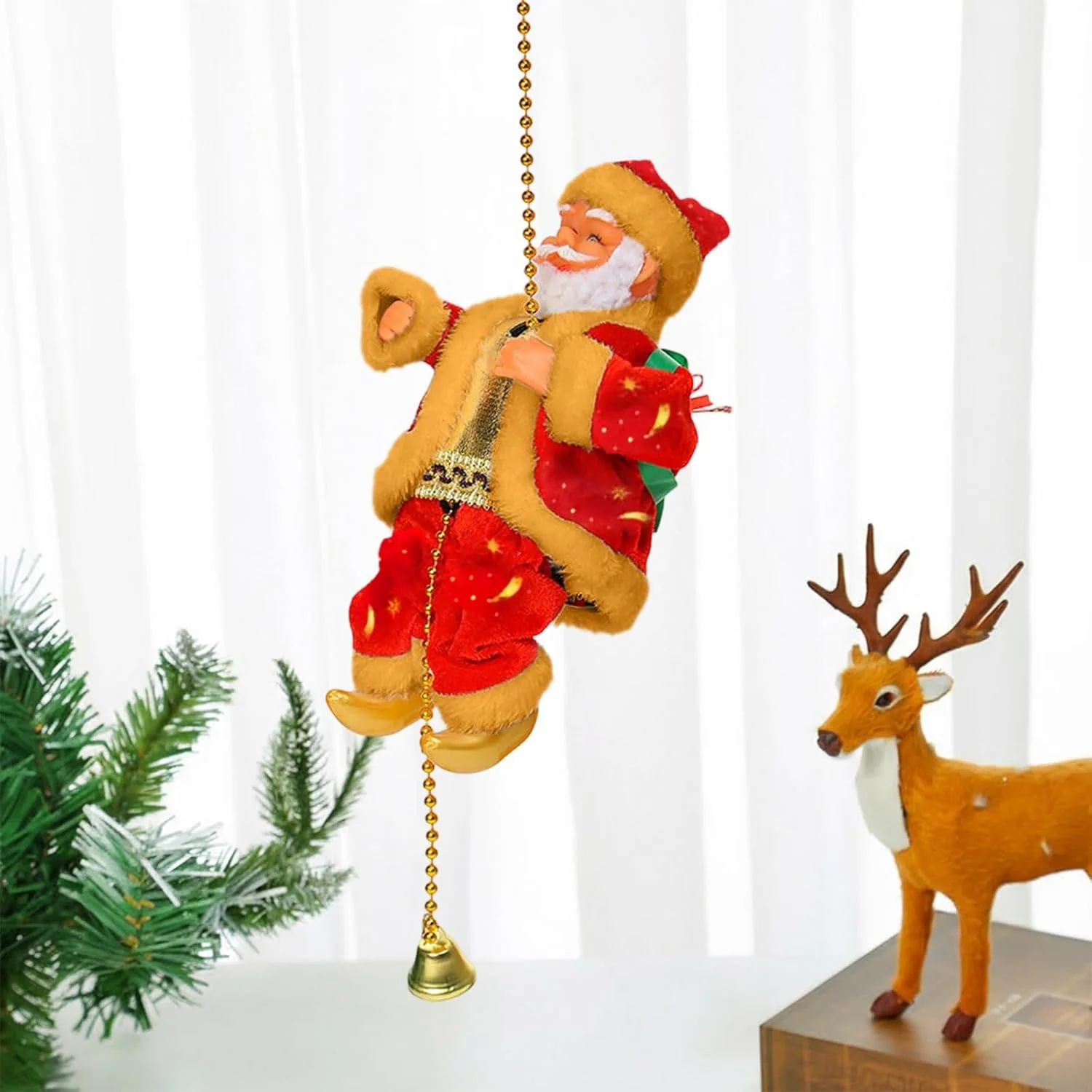 Santa Claus Up-and-Down Climbing Christmas Decor – Moving Holiday Ornament - Image 12