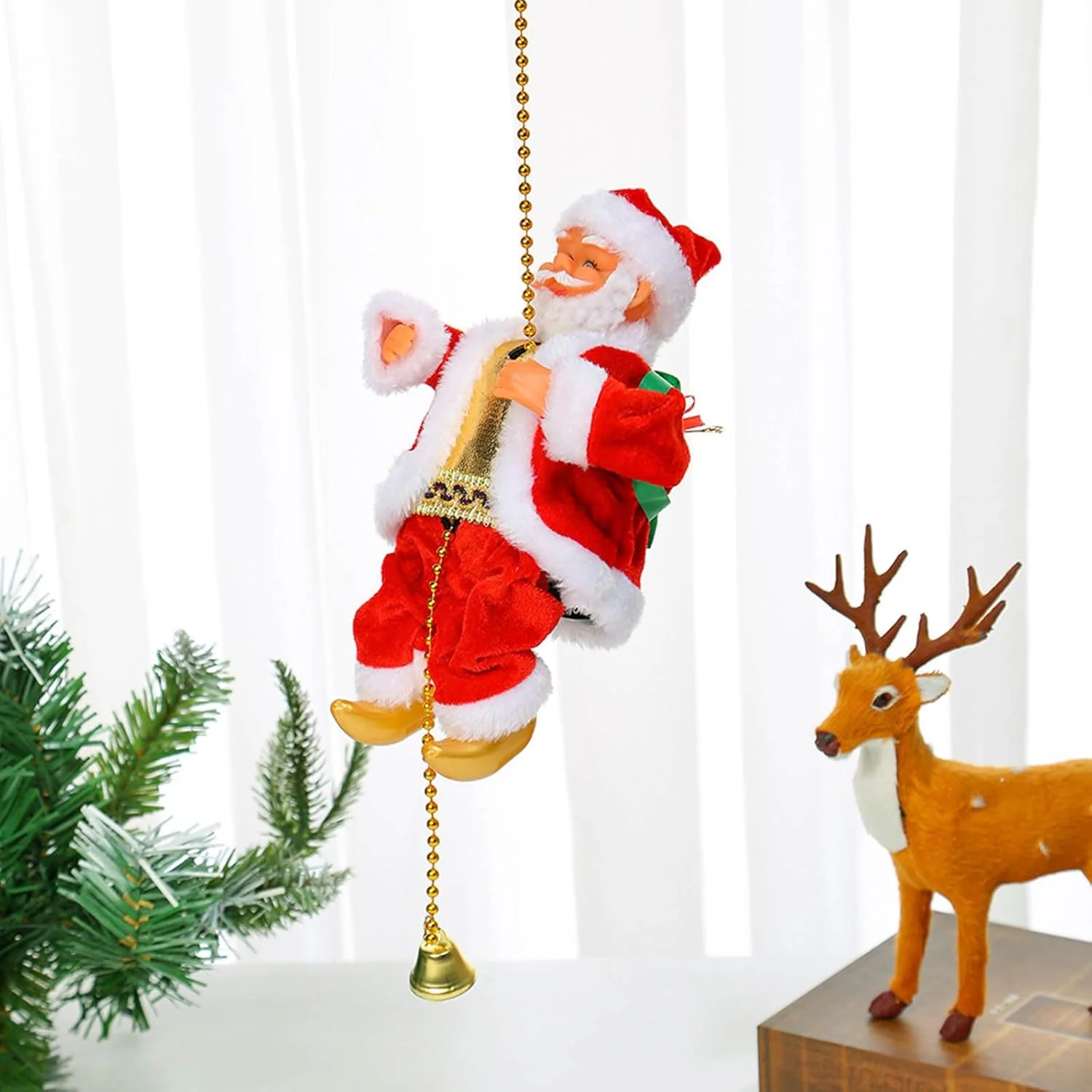 Santa Claus Up-and-Down Climbing Christmas Decor – Moving Holiday Ornament - Image 9