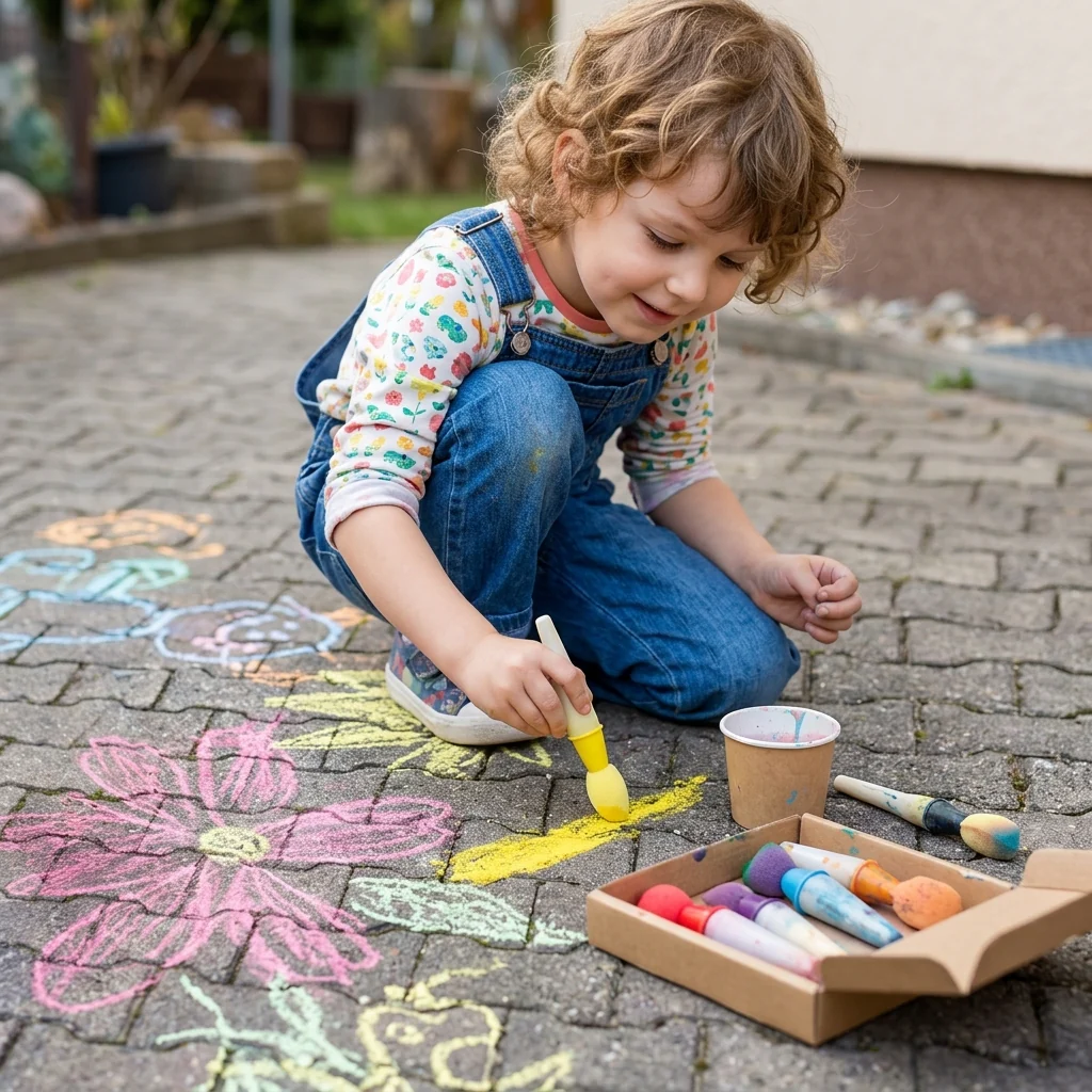Sidewalk Chalk Paint Brush,Add Water to Brushes to Use,Easy to Use,Washable - Image 2