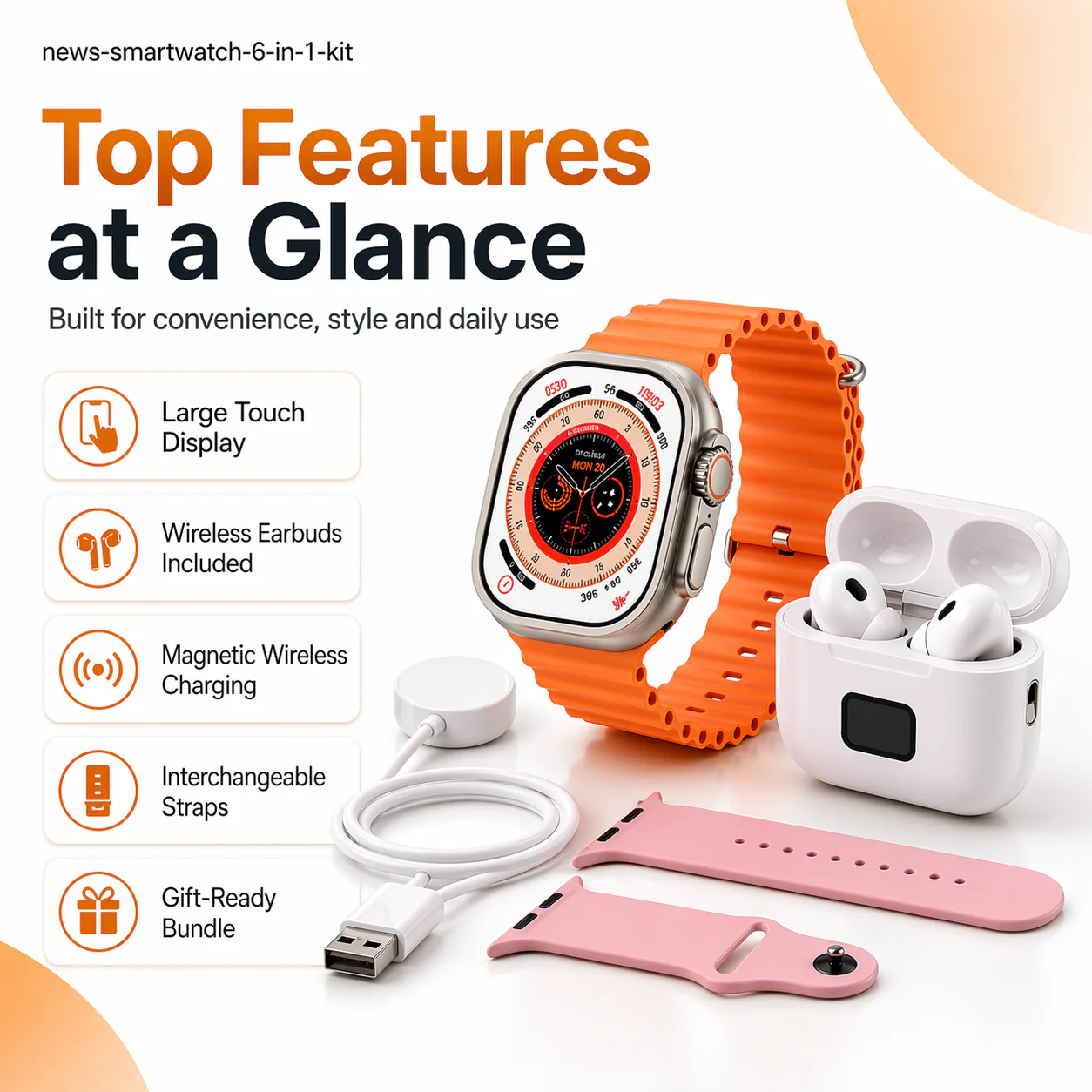 Smartwatch Set with Earbuds – One Set, Everything You Need - Image 3