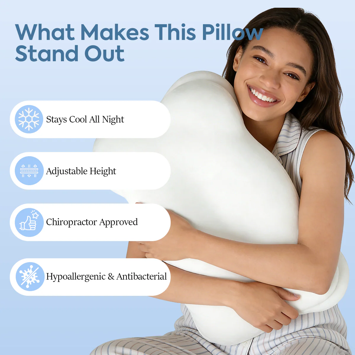 Soft Support Memory Foam Pillow for Gentle, Restful Sleep - Image 2