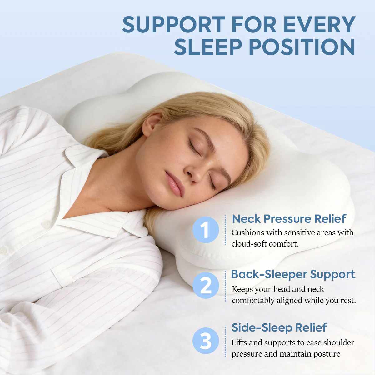 Soft Support Memory Foam Pillow for Gentle, Restful Sleep - Image 3