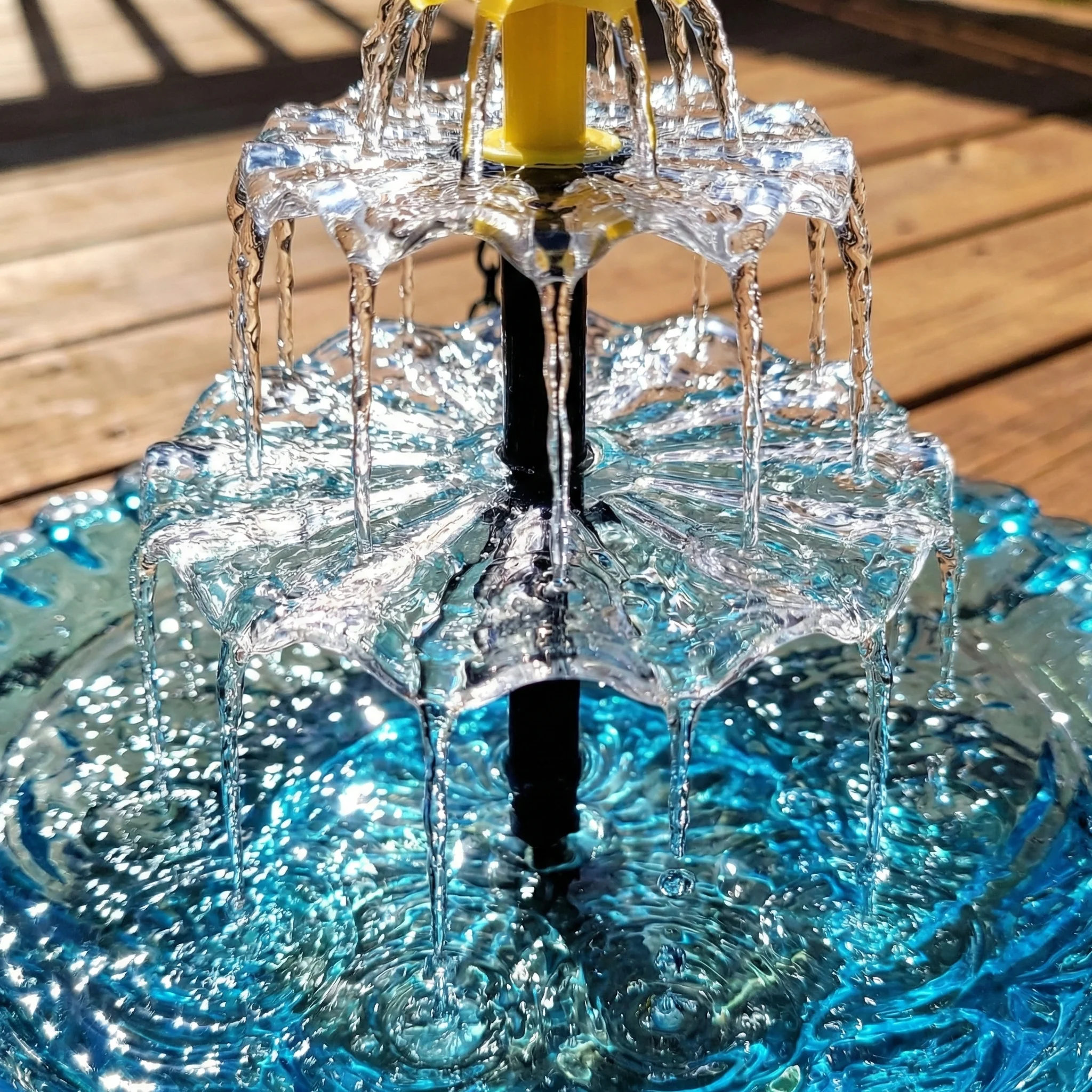 Solar Cascade Hanging Bird Bath Fountain - Image 11