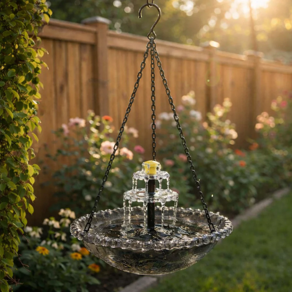 Solar Cascade Hanging Bird Bath Fountain - Image 4