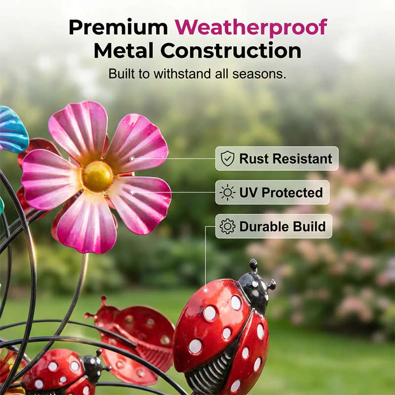 Solar-Powered Wind Spinner for Garden - Image 2