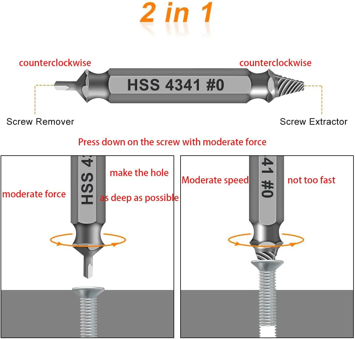 🛠️ Stripped Broken Screw Remover, 🔩6 Counts Set Easy Out Bolt Extractor - Image 2