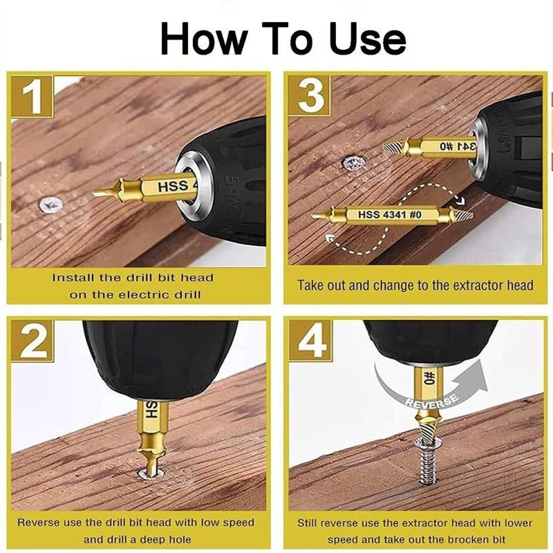 🛠️ Stripped Broken Screw Remover, 🔩6 Counts Set Easy Out Bolt Extractor - Image 4