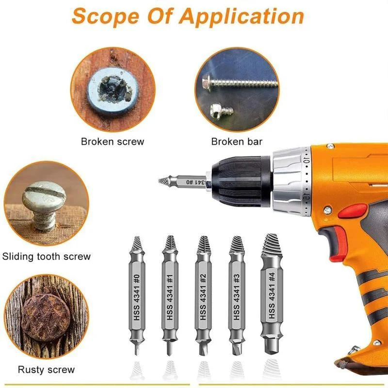🛠️ Stripped Broken Screw Remover, 🔩6 Counts Set Easy Out Bolt Extractor - Image 5