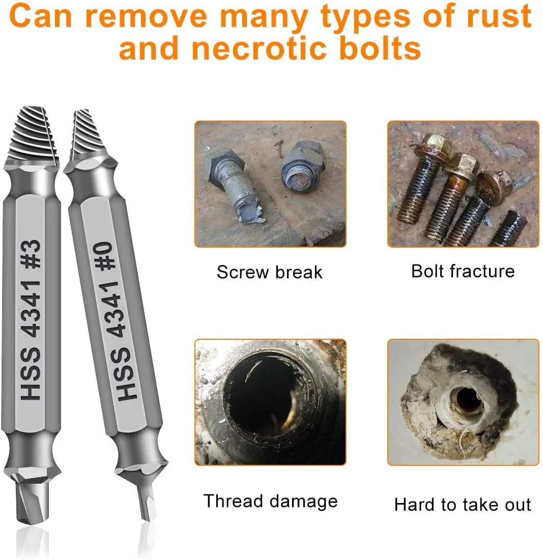 🛠️ Stripped Broken Screw Remover, 🔩6 Counts Set Easy Out Bolt Extractor - Image 7