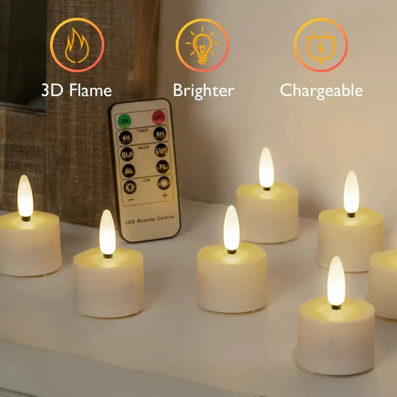 🔥 The Last Tea Lights You’ll Ever Need (6 Pack)— Rechargeable, Realistic & Remote-Controlled! - Image 6