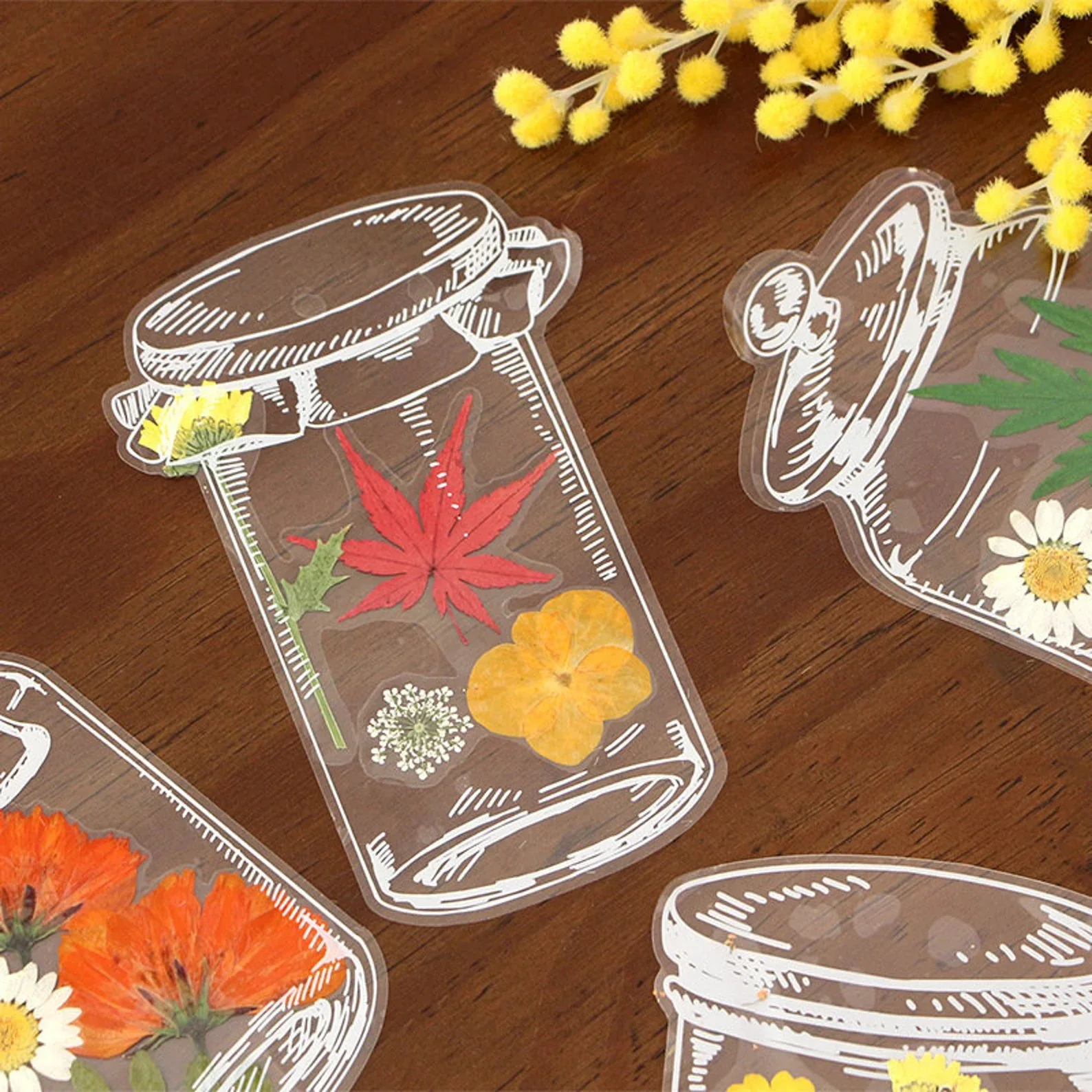 20pcs Transparent Dried Flower Bookmarks-DIY Gifts Bookmarks - Image 2