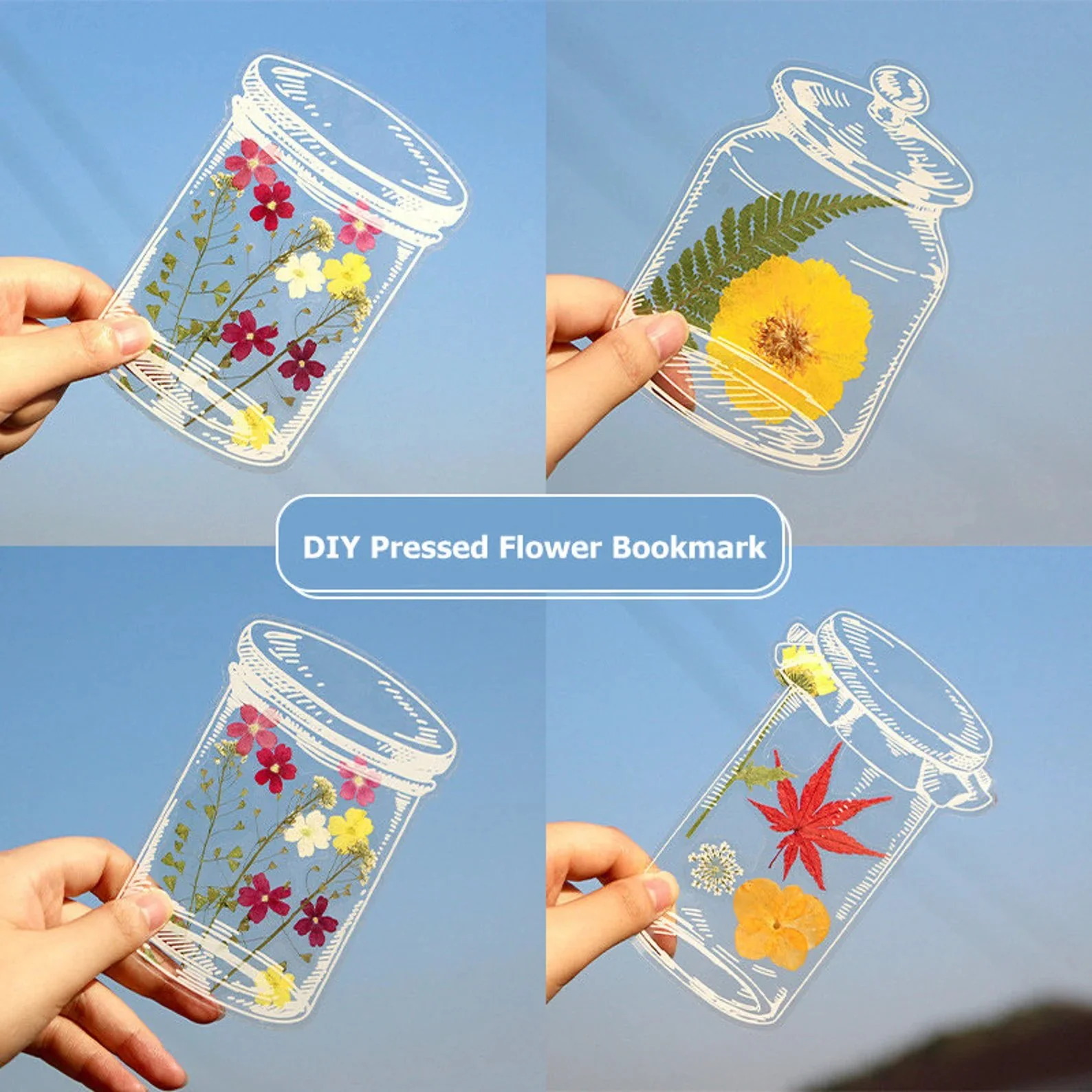 20pcs Transparent Dried Flower Bookmarks-DIY Gifts Bookmarks - Image 5