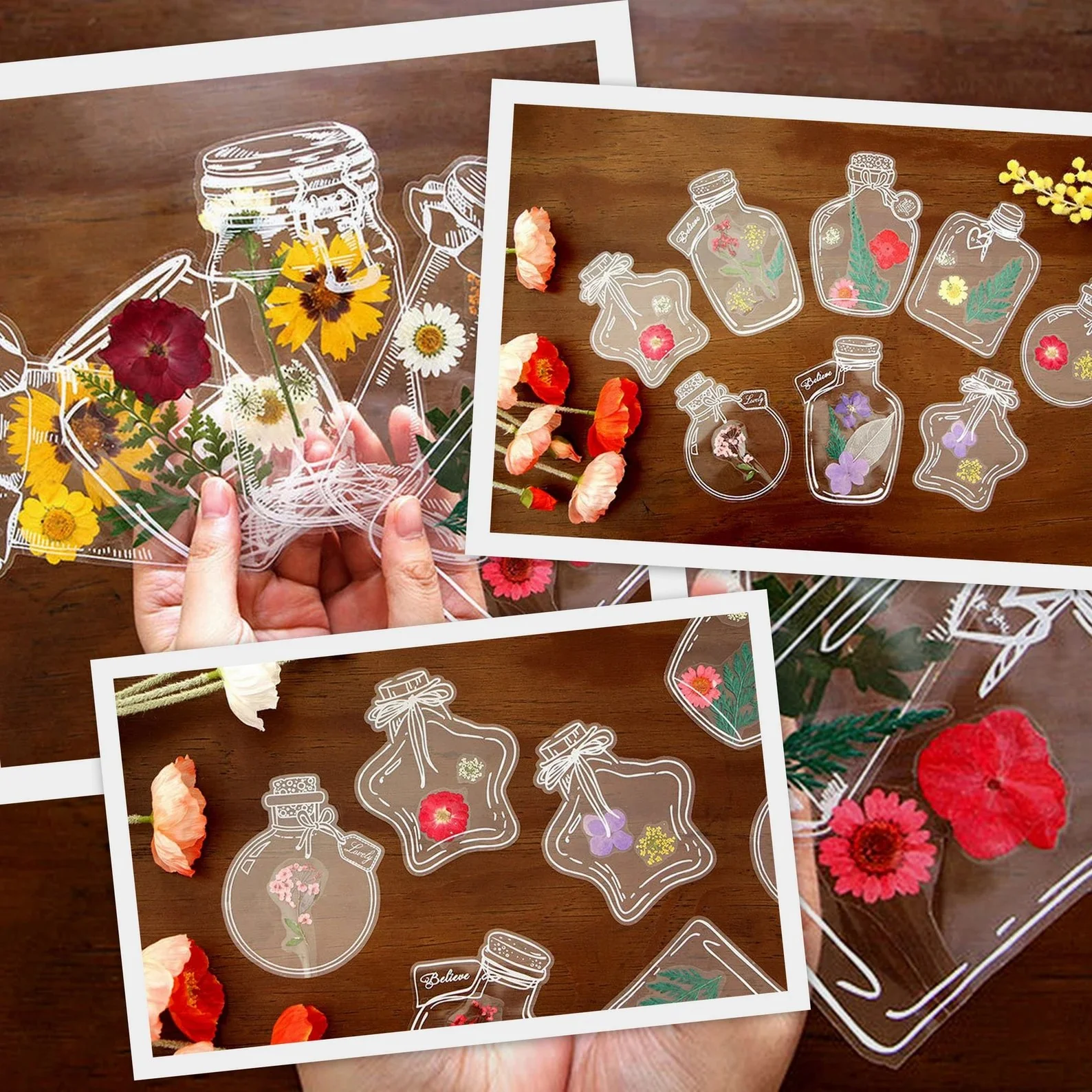 20pcs Transparent Dried Flower Bookmarks-DIY Gifts Bookmarks - Image 6