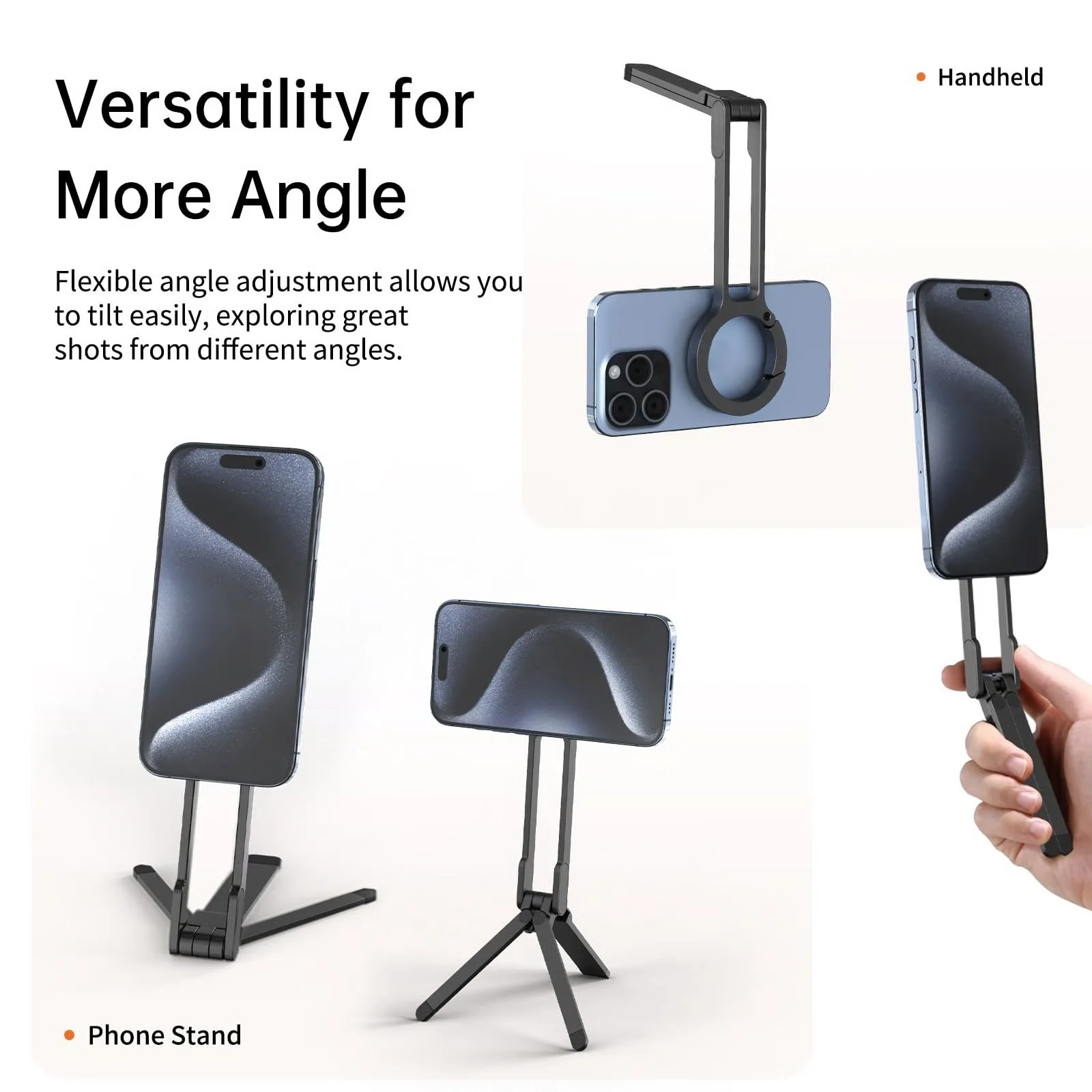 Magnetic Phone Tripod for iPhone â Portable Magsafe Holder with Strong Grip & Foldable Hook - Image 4