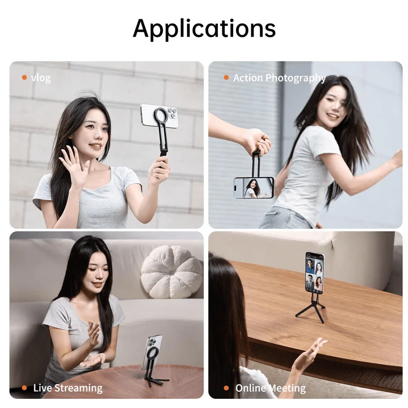 Magnetic Phone Tripod for iPhone â Portable Magsafe Holder with Strong Grip & Foldable Hook - Image 5