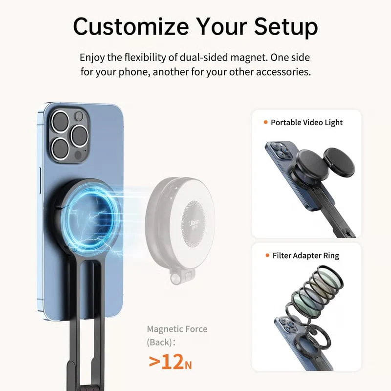 Magnetic Phone Tripod for iPhone â Portable Magsafe Holder with Strong Grip & Foldable Hook - Image 6