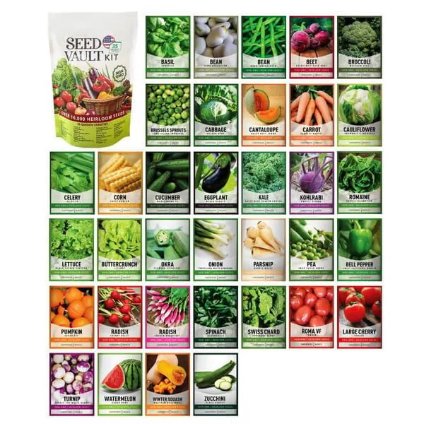 🥦Ultimate Survival Seed Vault (16,000+ Seeds) | 35 Variety Pack🌿|50-Year Shelf Life - Image 2