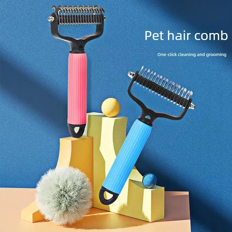 2-in-1 Pet Grooming Rake – Detangle, Deshed & Smooth Fur Easily - Image 2