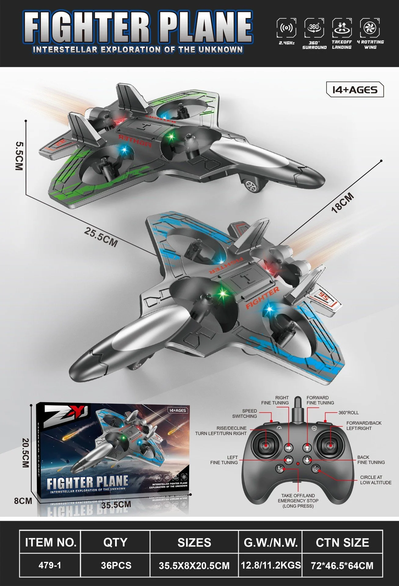 Upgraded Fighter Drone: 360° Flips & Turbo Power ✈️ - Image 7