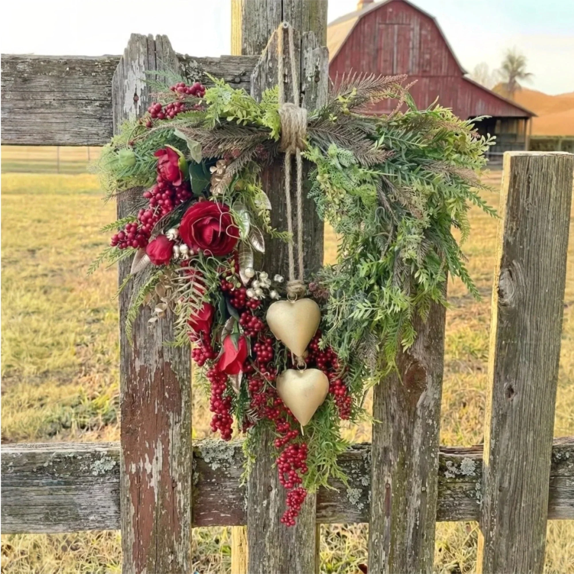 ❤️ Valentine’s Day Farmhouse Valentine Heart Wreath - Image 4