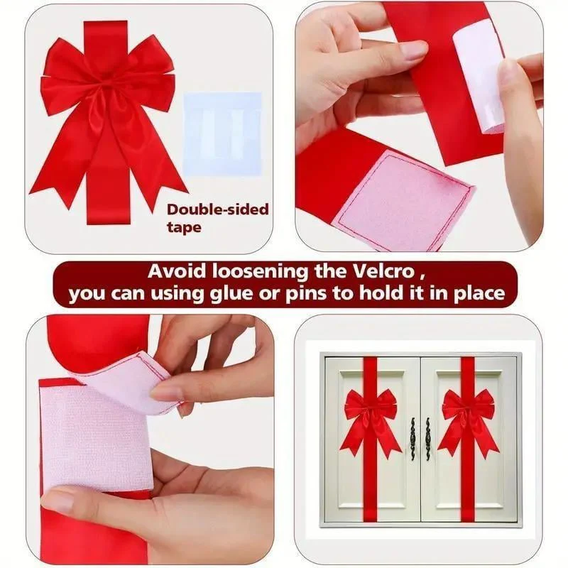 Valentine's Day Pink Heart Large Bow Decoration, Eye-Catching Holiday Decor - Image 5