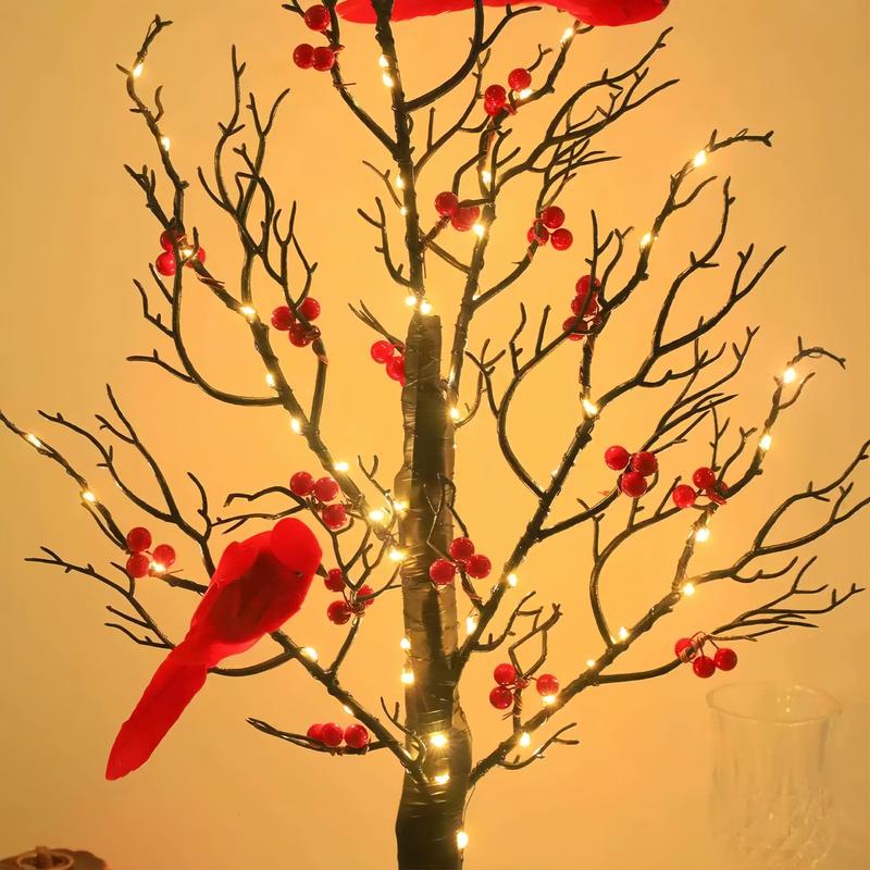 🐦Vintage Glowing Tree with Cardinals - Image 2