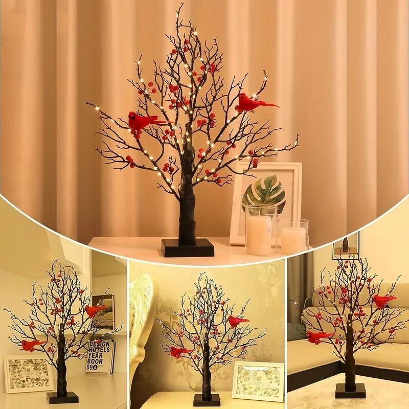 🐦Vintage Glowing Tree with Cardinals - Image 3