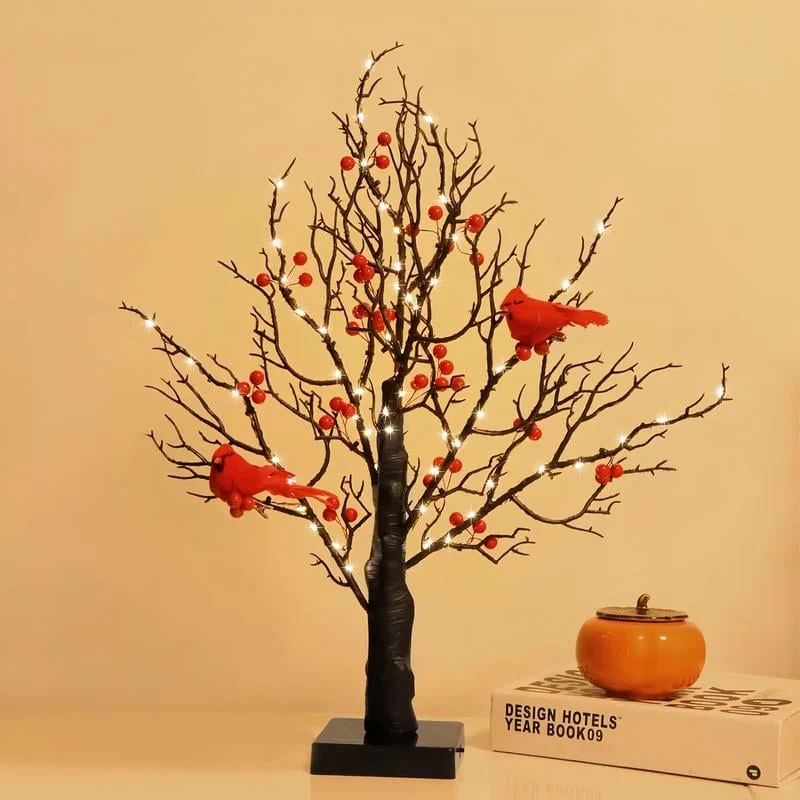 🐦Vintage Glowing Tree with Cardinals - Image 4