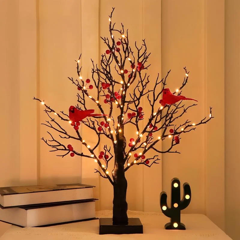 🐦Vintage Glowing Tree with Cardinals - Image 5