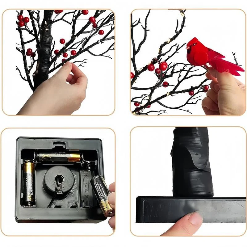 🐦Vintage Glowing Tree with Cardinals - Image 7