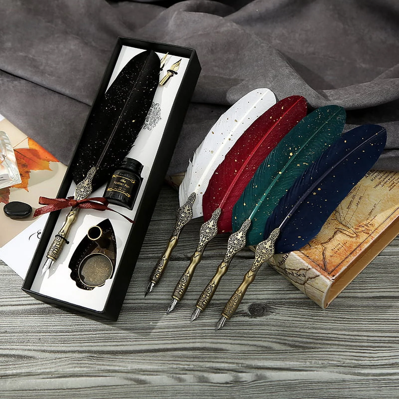 Vintage Signature Pen Calligraphy Set – Feather Pen for Writing - Image 10