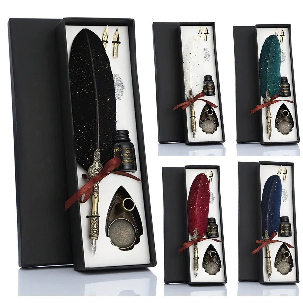 Vintage Signature Pen Calligraphy Set – Feather Pen for Writing - Image 11