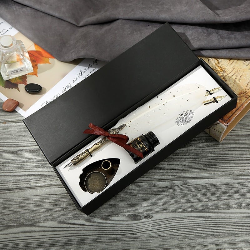 Vintage Signature Pen Calligraphy Set – Feather Pen for Writing - Image 13