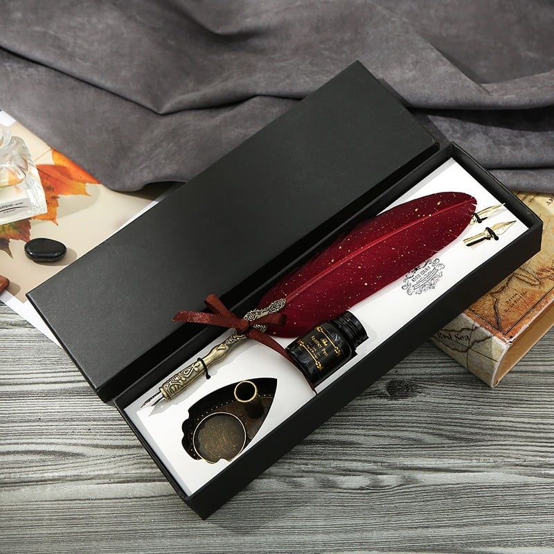 Vintage Signature Pen Calligraphy Set – Feather Pen for Writing - Image 15