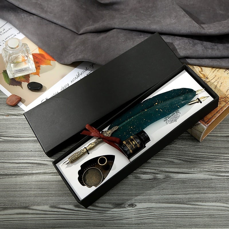 Vintage Signature Pen Calligraphy Set – Feather Pen for Writing - Image 17