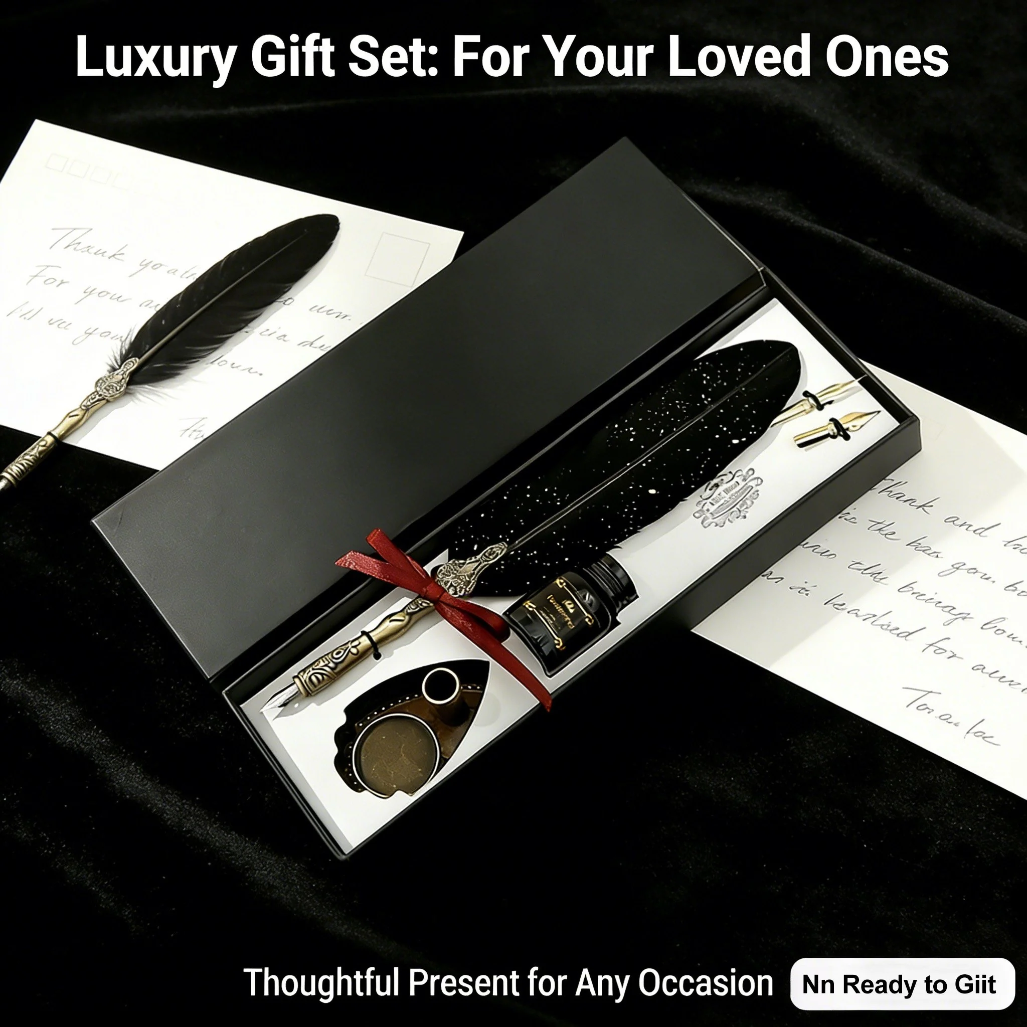 Vintage Signature Pen Calligraphy Set – Feather Pen for Writing - Image 2