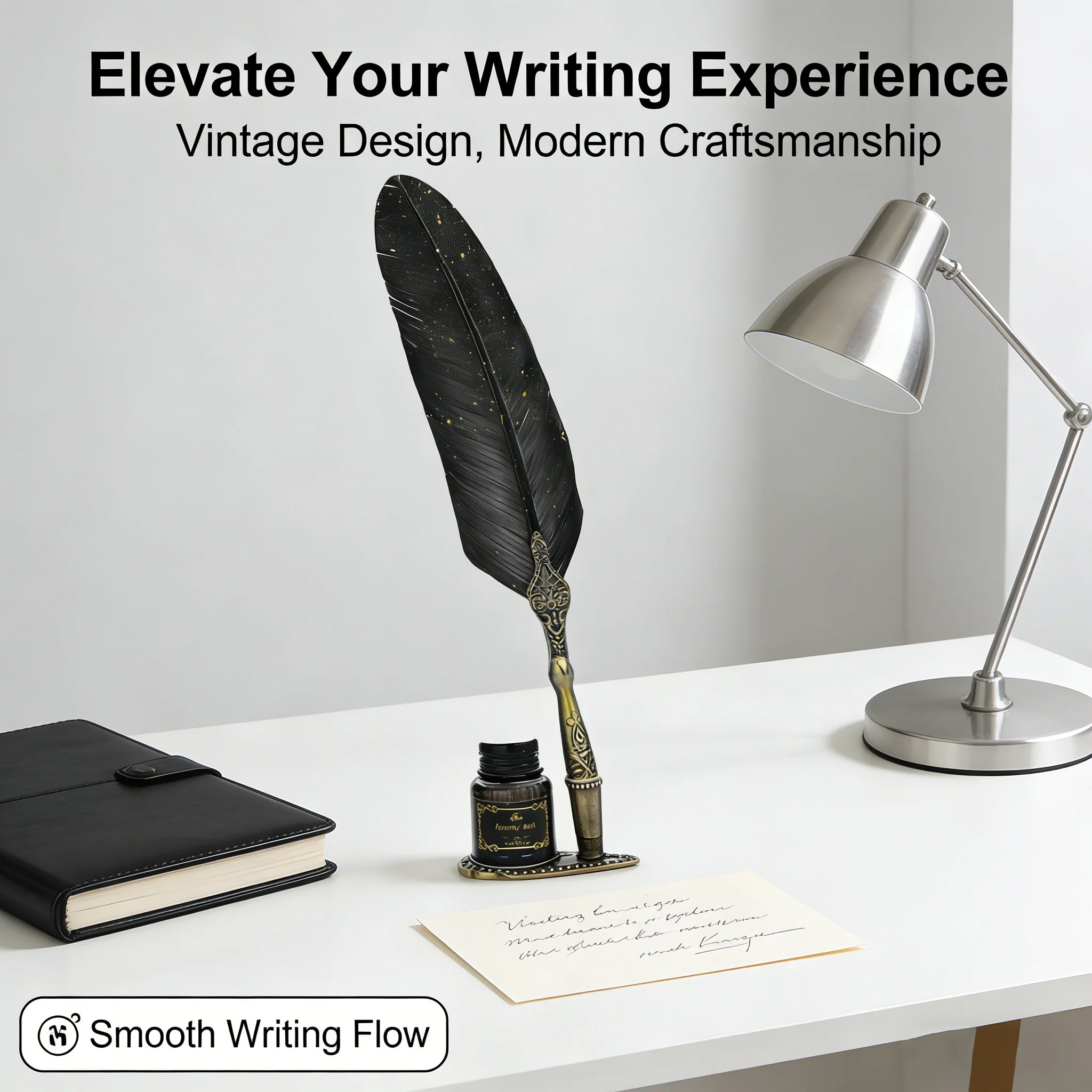 Vintage Signature Pen Calligraphy Set – Feather Pen for Writing - Image 5