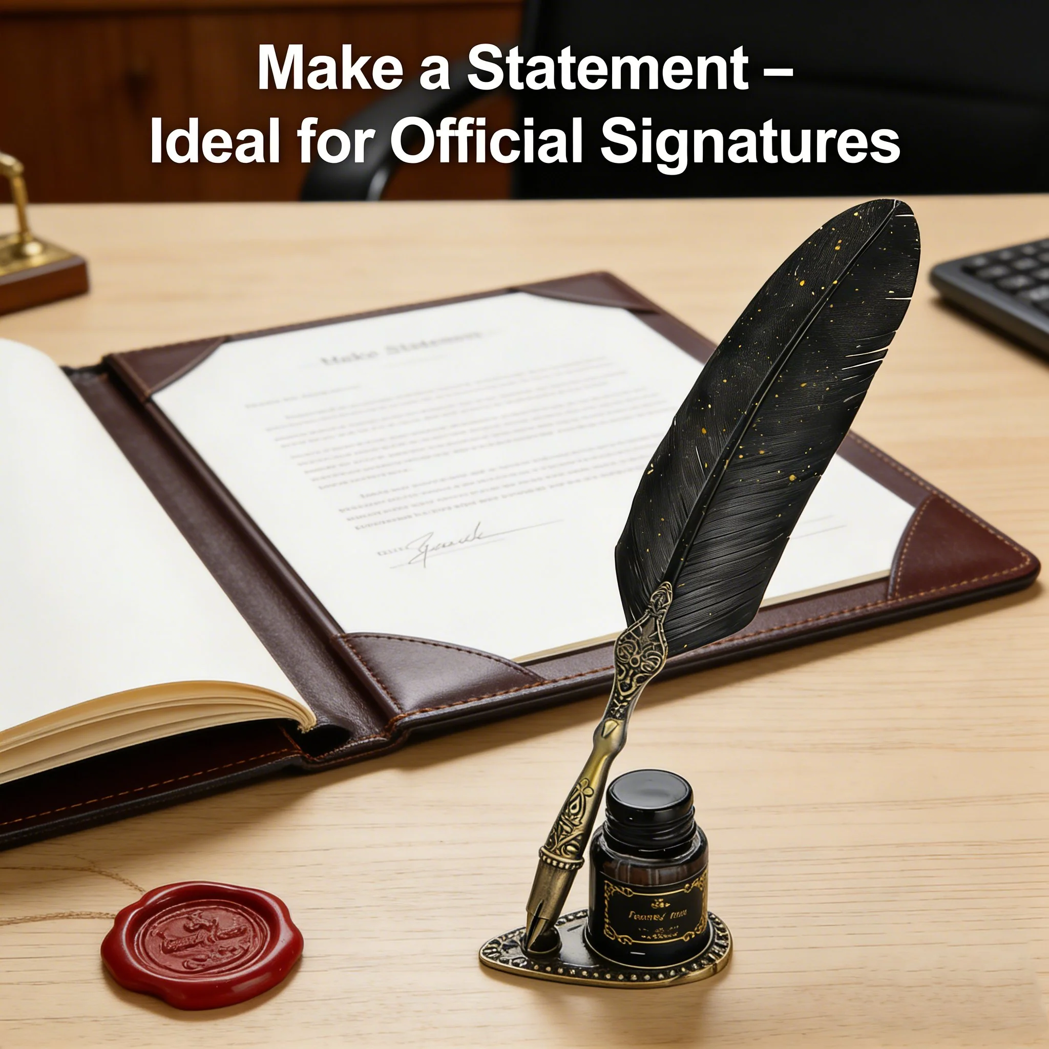 Vintage Signature Pen Calligraphy Set – Feather Pen for Writing - Image 8