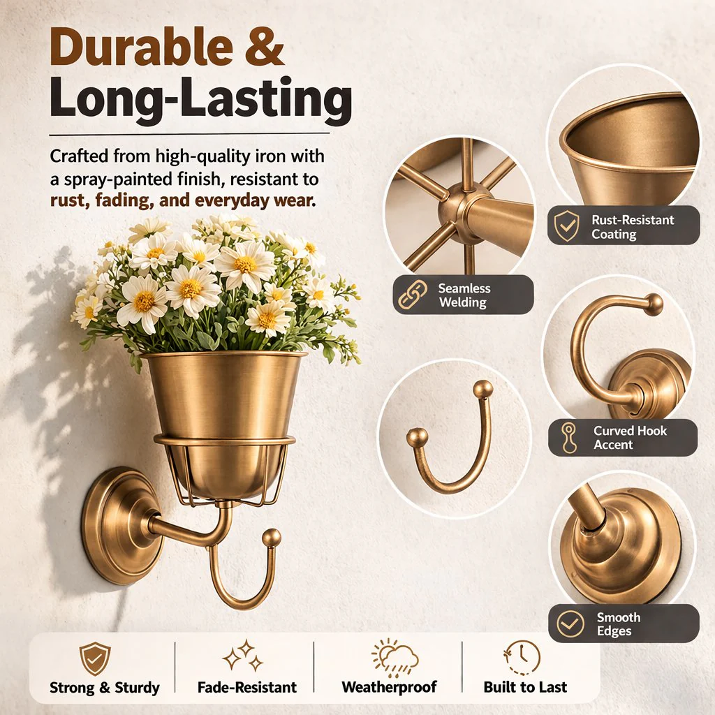 🌸 Wall-Mounted Flower Vase with Hook - Image 3