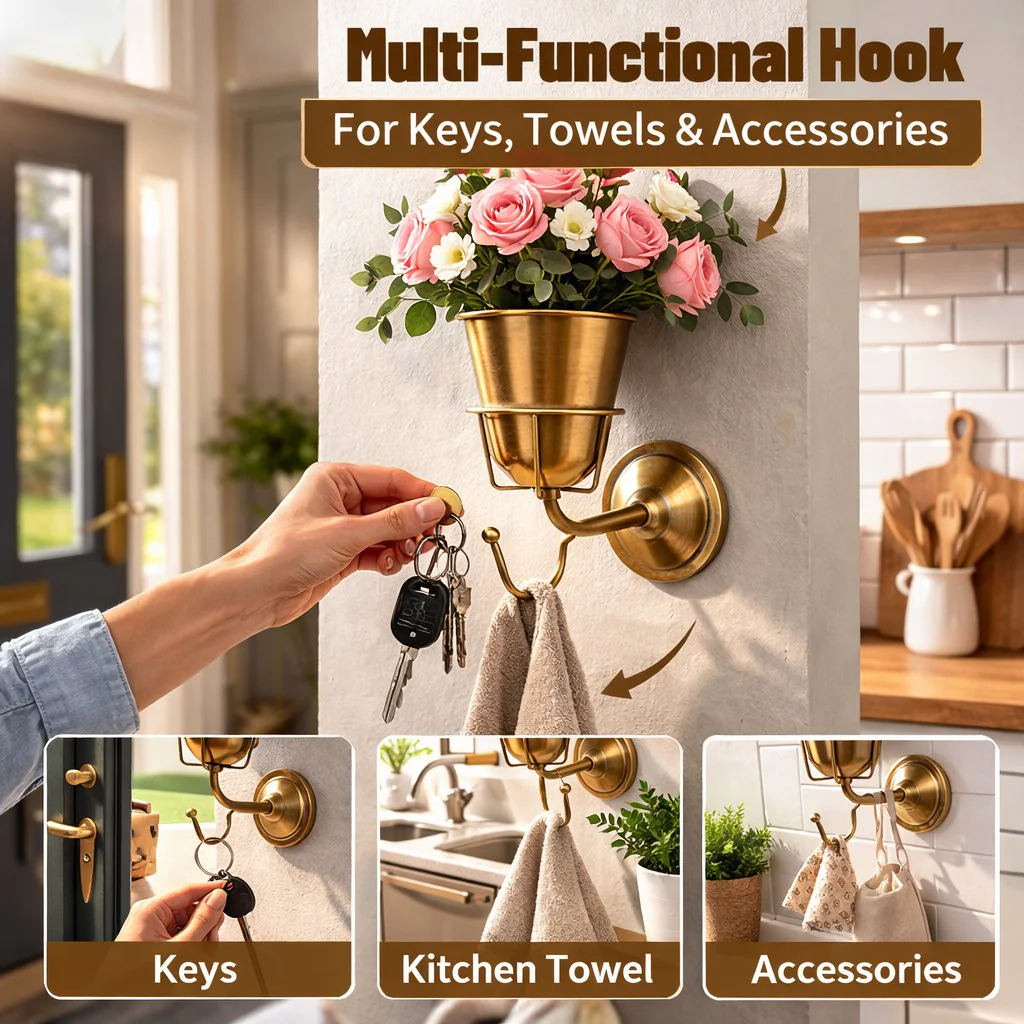 🌸 Wall-Mounted Flower Vase with Hook - Image 4