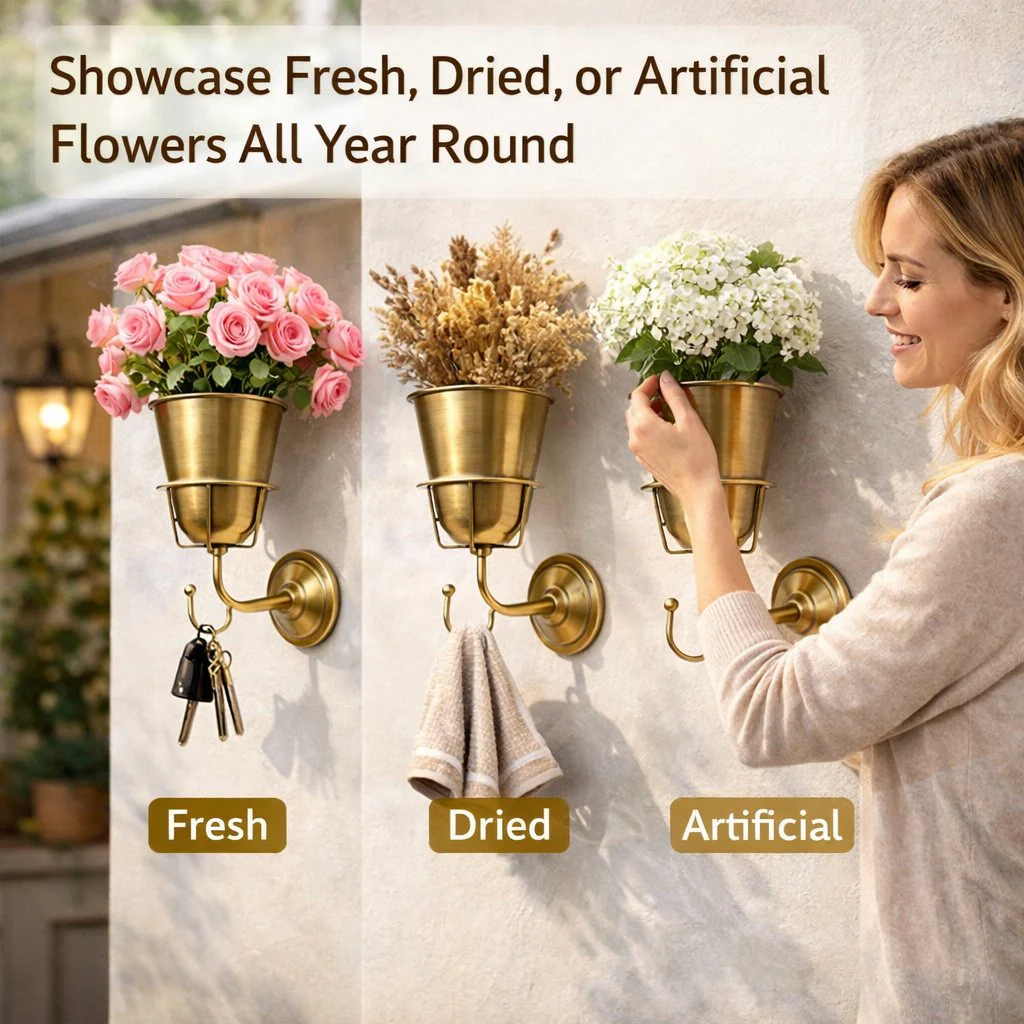 🌸 Wall-Mounted Flower Vase with Hook - Image 5