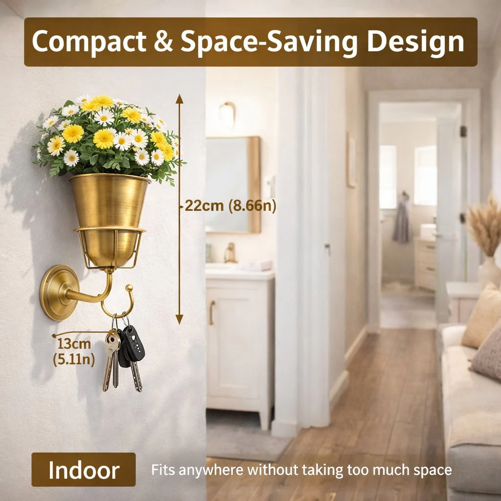 🌸 Wall-Mounted Flower Vase with Hook - Image 6