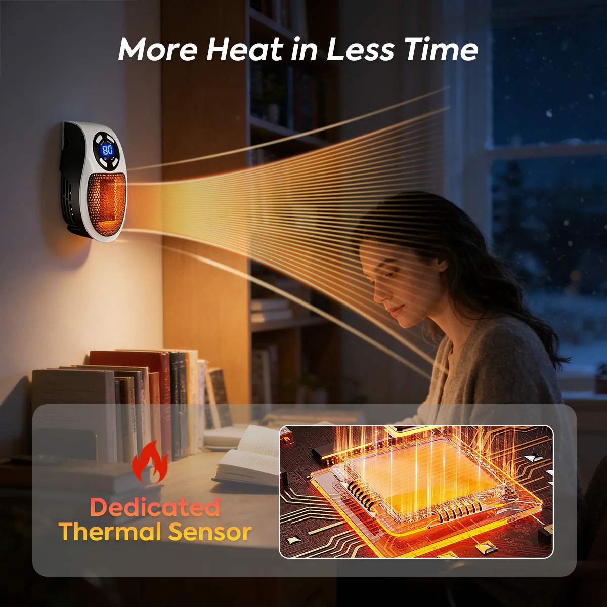 🔥Wall Outlet Space Heater with LED Display - Image 4
